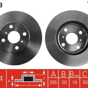 Disc frana TOYOTA YARIS (_P1_) 1.3 (NCP10, SCP12_) benzina 86 cai TRW DF4163