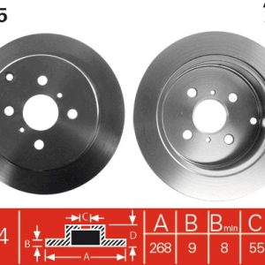 Disc frana TOYOTA COROLLA (_E12_) 1.8 VVTi (ZZE122_, ZZE122R) benzina 136 cai TRW DF4335