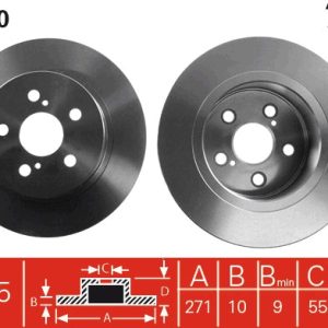 Disc frana TOYOTA AVENSIS Liftback (_T22_) 2.0 VVT-i (AZT220_, AZT220R) benzina 150 cai TRW DF4380
