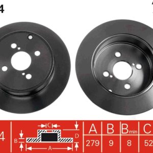 Disc frana TOYOTA COROLLA (_E12_) 1.8 VVTL-i TS (ZZE123) benzina 190 cai TRW DF4404