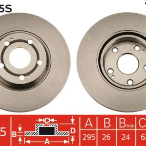 Disc frana TOYOTA COROLLA Verso (ZER_, ZZE12_, R1_) 2.2 D-4D (AUR10_, AUR10R) diesel 136 cai TRW DF4415S