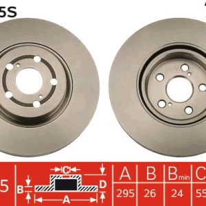 Disc frana TOYOTA AVENSIS combi (_T25_) 2.4 VVT-i (AZT251_, AZT251R) benzina 163 cai TRW DF4445S