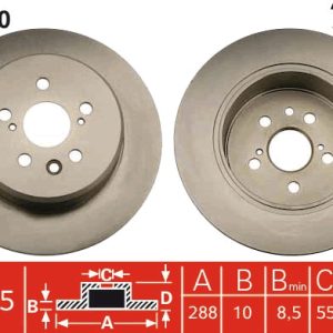 Disc frana TOYOTA AVENSIS (_T22_) 2.0 VVT-i (AZT220_, AZT220R) benzina 150 cai TRW DF4480