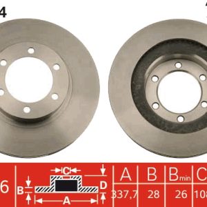 Disc frana TOYOTA LAND CRUISER PRADO (_J12_) 3.0 D (LJ120, LJ125) diesel 95 cai TRW DF4494