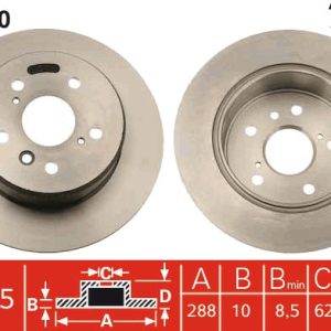 Disc frana TOYOTA CAMRY (_V1_) 2.2 (SXV10_, SXV10R) benzina 136 cai TRW DF4500