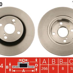 Disc frana TOYOTA COROLLA combi (_E11_) 1.9 D (WZE110_, WZE110R) diesel 69 cai TRW DF4560