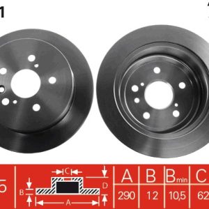 Disc frana TOYOTA PREVIA II (_R3_) 2.4 (ACR30) benzina 156 cai TRW DF4561