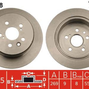 Disc frana TOYOTA CARINA E VI limuzina (_T19_) 1.8 i 16V (AT191) benzina 107 cai TRW DF4728