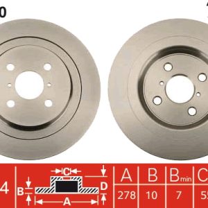 Disc frana TOYOTA YARIS (_P13_) 1.3 (NSP130_, NSP130) benzina 95 cai TRW DF4800