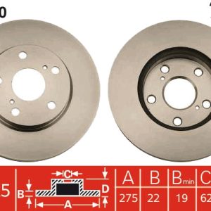 Disc frana TOYOTA COROLLA limuzina (_E18_, ZRE1_) 1.3 (NRE180_) benzina 99 cai TRW DF4810