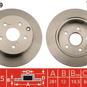 Disc frana TOYOTA RAV 4 III (_A3_) 2.0 4WD (ZSA30_, ZSA30R) benzina 158 cai TRW DF4829