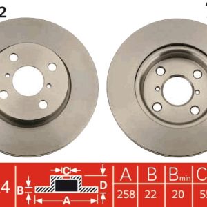 Disc frana TOYOTA YARIS (_P9_) 1.0 VVT-i (KSP90) benzina 71 cai TRW DF4842