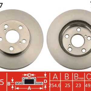 Disc frana TOYOTA CARINA E VI Sportswagon (_T19_) 2.0 D (CT190_, CT190R) diesel 73 cai TRW DF4877