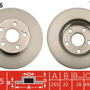 Disc frana TOYOTA PRIUS Liftback (_W2_) 1.5 Hybrid (NHW20_, NHW20R) benzina/elector 112 cai TRW DF4906