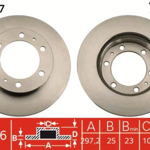 Disc frana TOYOTA HILUX VII pick-up (_N1_, _N2_, _N3_) 2.5 D 4WD (KUN25) diesel 102 cai TRW DF4917