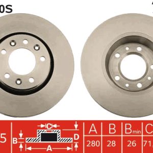 Disc frana TOYOTA PROACE caroserie (MDX_) 1.6 D (MDX9) diesel 90 cai TRW DF6020S