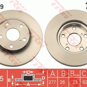 Disc frana TOYOTA COROLLA limuzina (_E18_, ZRE1_) 1.3 (NRE180_) benzina 99 cai TRW DF6679