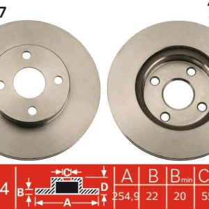 Disc frana TOYOTA COROLLA (_E12_) 1.8 VVTi (ZZE122_, ZZE122R) benzina 136 cai TRW DF7127
