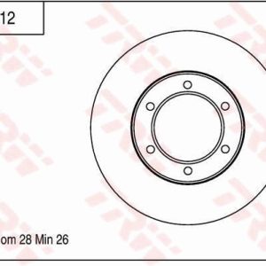 Disc frana TOYOTA DYNA platou / sasiu (KD_, LY_, _Y2_, _U3_, _U4_, _U6_, _U8_) 3.0 D4d (KDY221, KDY231) diesel 136 cai TRW DF7412