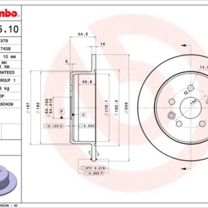 Disc frana TOYOTA CELICA cupe (_T18_) 2.0 (ST182, ST183) benzina 156 cai BREMBO 08.5625.10