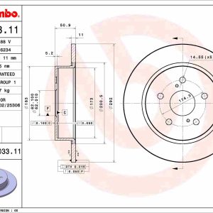 Disc frana TOYOTA C-HR (_X1_) 1.2 4WD (NGX50_, NGX50R) benzina 116 cai BREMBO 08.E033.11