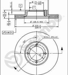 Disc frana TOYOTA MODEL F (CR2_, YR2_, YR3_) 2.0 Super (YR21) benzina 88 cai BREMBO 09.6709.10