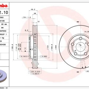 Disc frana TOYOTA CARINA E VI limuzina (_T19_) 1.6 (AT190) benzina 106 cai BREMBO 09.6742.10