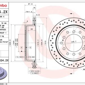 Disc frana TOYOTA LAND CRUISER VAN (_J15_) 3.0 D4d 4WD (KDJ155, KDJ150) diesel 190 cai BREMBO 09.A334.2X