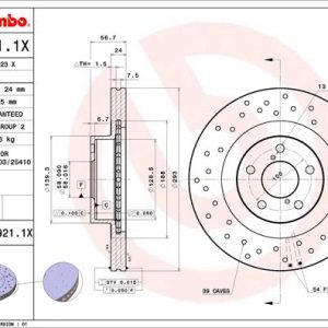 Disc frana TOYOTA GR 86 cupe (ZN8) 2.4 (ZN8BKE8) benzina 234 cai BREMBO 09.A921.1X