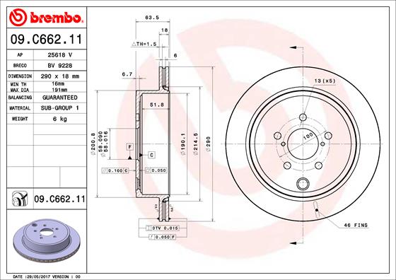 Disc frana TOYOTA GR 86 cupe (ZN8) 2.4 (ZN8BKE8) benzina 234 cai BREMBO 09.C662.11