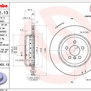 Disc frana TOYOTA SUPRA (DB_) 2.0 (DB21, DB22, DB23, DB26) benzina 258 cai BREMBO 09.D902.13
