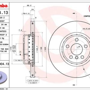 Disc frana TOYOTA SUPRA (DB_) 2.0 (DB21, DB22, DB23, DB26) benzina 258 cai BREMBO 09.D904.13
