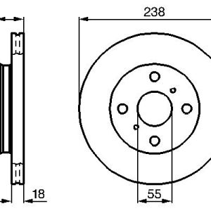 Disc frana TOYOTA STARLET (_P8_) 1.3 12V Cat (EP81) benzina 75 cai BOSCH 0 986 478 438