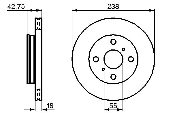 Disc frana TOYOTA STARLET (_P8_) 1.3 12V Cat (EP81) benzina 75 cai BOSCH 0 986 478 438