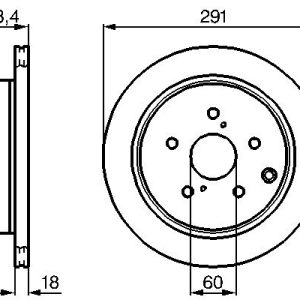 Disc frana TOYOTA PREVIA I (_R1_, _R2_) 2.4 4WD (TCR21_, TCR20_, TCR21R, TCR20R) benzina 132 cai BOSCH 0 986 478 443