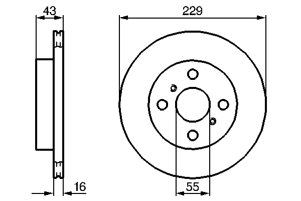 Disc frana TOYOTA STARLET (_P8_) 1.3 12V Cat (EP81) benzina 75 cai BOSCH 0 986 478 491