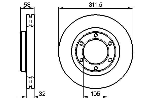 Disc frana TOYOTA LAND CRUISER 80 (_J8_) 4.2 TD (HDJ80, HDJ81) diesel 167 cai BOSCH 0 986 478 580