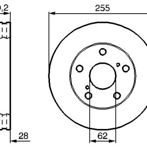 Disc frana TOYOTA PICNIC (_XM1_) 2.2 D (CMX10_, CXM10G) diesel 90 cai BOSCH 0 986 478 726