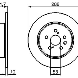 Disc frana TOYOTA AVENSIS Liftback (_T22_) 1.6 i (AT220_, AT220R) benzina 110 cai BOSCH 0 986 479 243