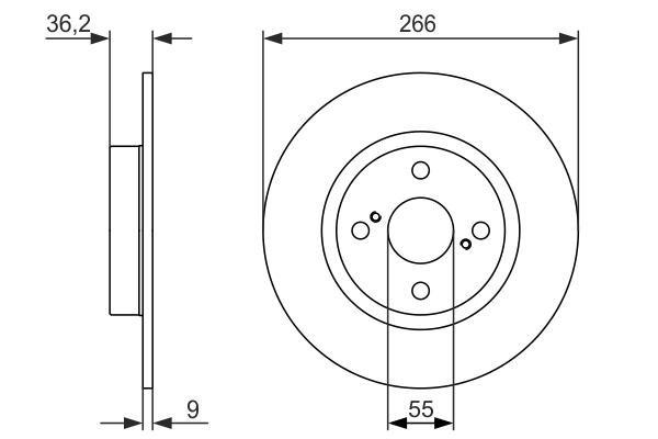 Disc frana TOYOTA COROLLA combi (_E11_) 1.6 (AE111_, AE111R) benzina 110 cai BOSCH 0 986 479 335