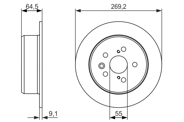 Disc frana TOYOTA CARINA E VI Sportswagon (_T19_) 2.0 GLI (ST191_, ST191R) benzina 133 cai BOSCH 0 986 479 336
