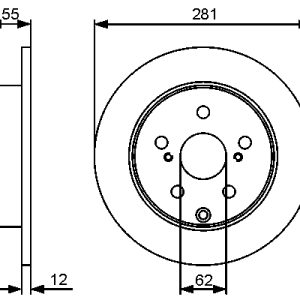 Disc frana TOYOTA RAV 4 III (_A3_) 2.0 (ZSA35_, ZSA35R) benzina 158 cai BOSCH 0 986 479 419