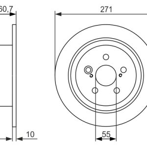 Disc frana TOYOTA AVENSIS Liftback (_T22_) 2.0 VVT-i (AZT220_, AZT220R) benzina 150 cai BOSCH 0 986 479 613