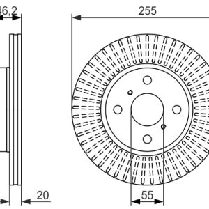 Disc frana TOYOTA IQ (_J1_) 1.33 (NGJ10_, NGJ10R) benzina 98 cai BOSCH 0 986 479 616