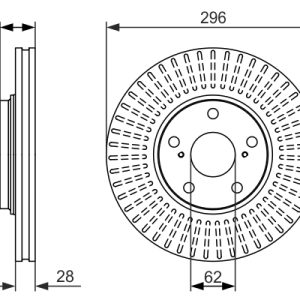 Disc frana TOYOTA CAMRY limuzina (_V3_) 2.4 (ACV30, ACV36) benzina 152 cai BOSCH 0 986 479 664
