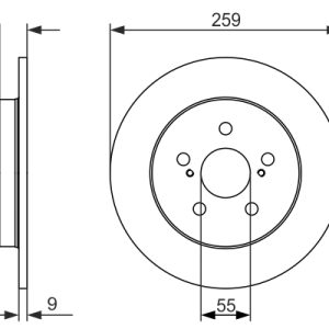 Disc frana TOYOTA PRIUS PHV (_W52_) 1.8 Plug-in Hybrid (ZVW52) benzina/elector 122 cai BOSCH 0 986 479 721