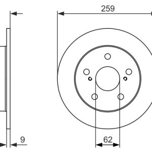 Disc frana TOYOTA AURIS (_E15_) 1.8 Hybrid (ZWE150_, ZWE150R) benzina/elector 136 cai BOSCH 0 986 479 765