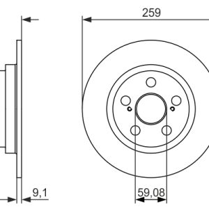 Disc frana TOYOTA URBAN CRUISER (_P1_) 1.33 (NSP110_, NSP110R) benzina 99 cai BOSCH 0 986 479 766