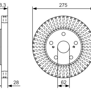 Disc frana TOYOTA HILUX VII pick-up (_N1_, _N2_, _N3_) 2.5 D-4D (KUN15_, KUN15R) diesel 120 cai BOSCH 0 986 479 A97