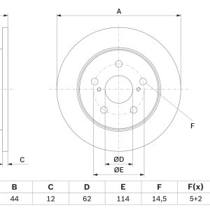 Disc frana TOYOTA C-HR (_X1_) 1.2 4WD (NGX50_, NGX50R) benzina 116 cai BOSCH 0 986 479 E91
